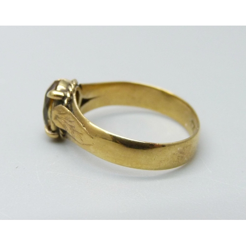 920 - A Victorian 18ct gold ring, Birmingham 1889, 2.2g, K