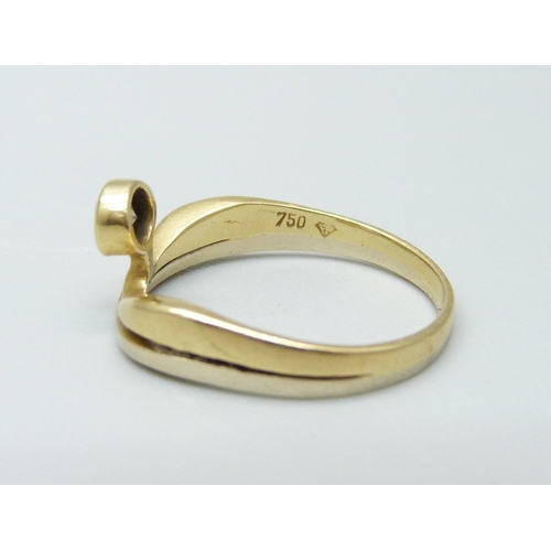 966 - An 18ct gold and diamond ring, 3.6g, P/Q