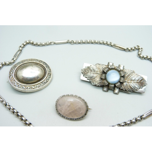 986 - Vintage silver and white metal jewellery