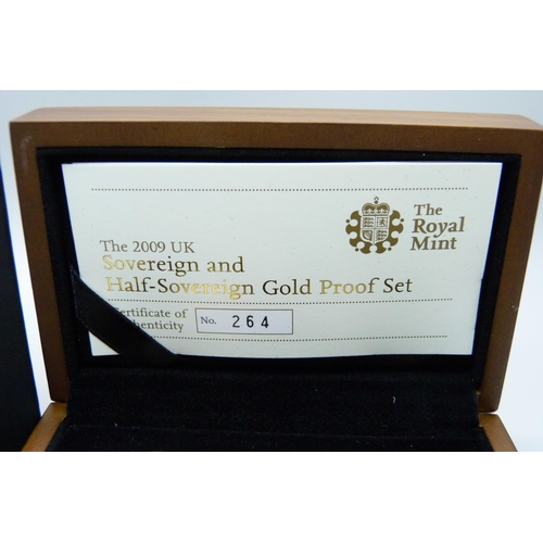 993 - The Royal Mint 2009 UK sovereign and half-sovereign gold proof set, No. 264