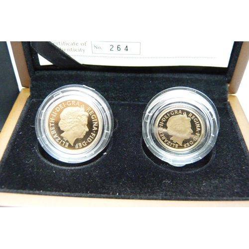 993 - The Royal Mint 2009 UK sovereign and half-sovereign gold proof set, No. 264