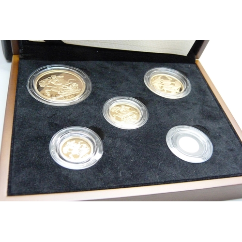 994 - The Royal Mint 2010 UK gold proof five-coin collection, No. 0330