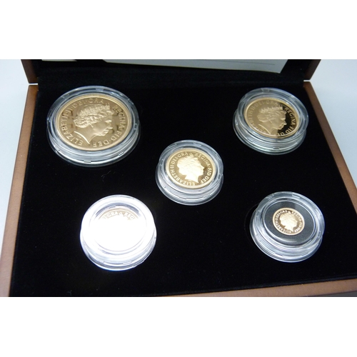 996 - The Royal Mint 2009 gold proof sovereign five-coin collection, No. 1440