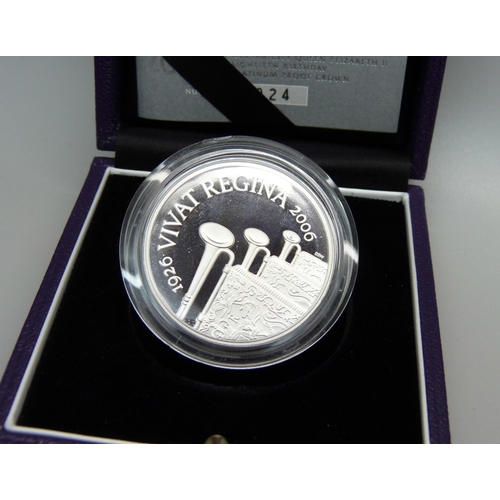 998 - The Royal Mint 2008 Her Majesty Queen Elizabeth II Eightieth Birthday platinum proof crown, No. 024 ... 