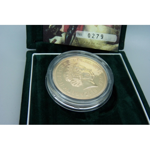 999 - The Royal Mint 2007 Brilliant Uncirculated Gold Five-Pound Coin, No. 0279