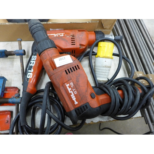 2012 - Two Hilti 110v ST18 SDS hammer drills