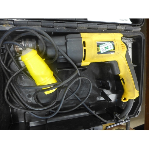 2049 - A Black & Decker angle grinder and a DeWalt drill - both 110v - W