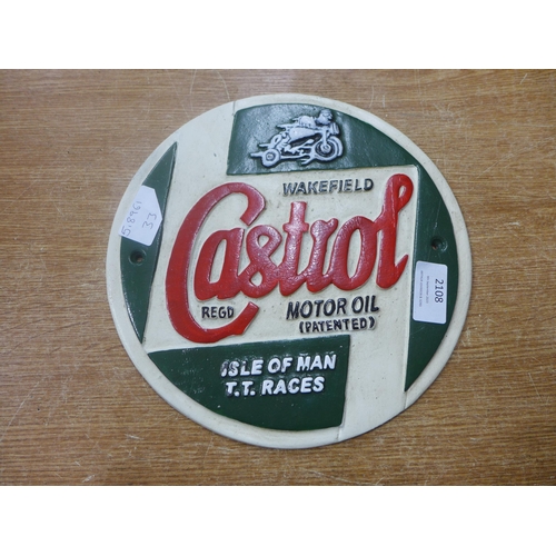 2108 - A Castrol Oil cast metal sign * This lot is subject to VAT