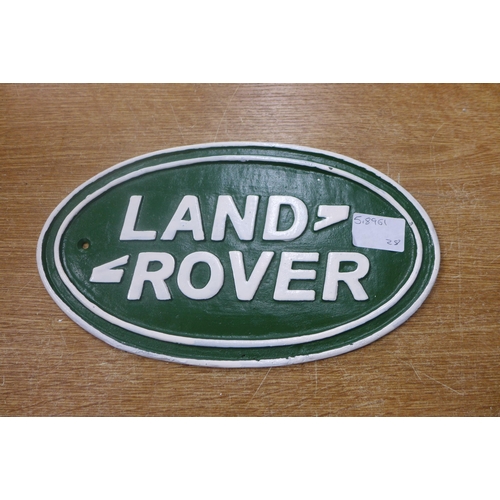 2112 - A Land Rover cast metal sign * This lot is subject to VAT