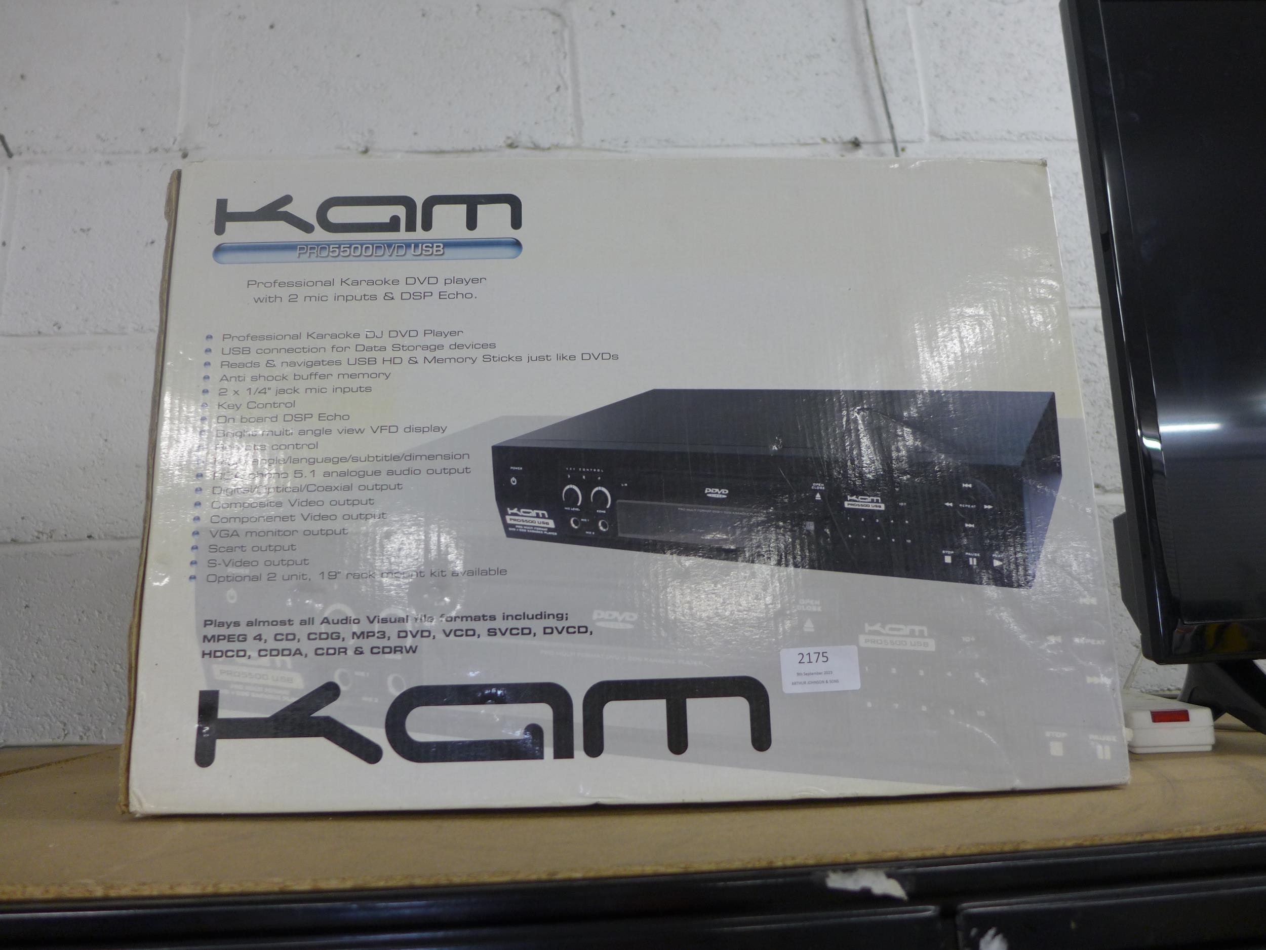 A KAM Pro 5500 DVD/USB karaoke machine