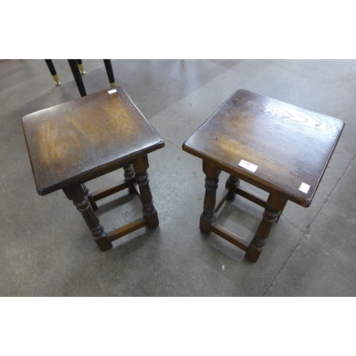 100 - A pair of 18th Century style oak stools