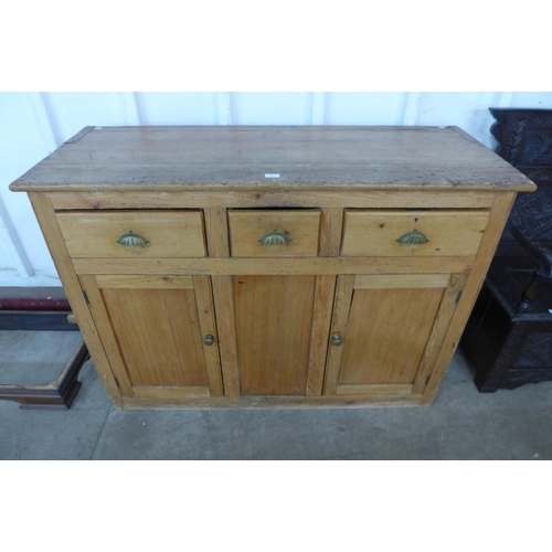 102 - A Victorian pine farmhouse kitchen dresser