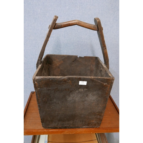 238 - A large rustic French wooden trug