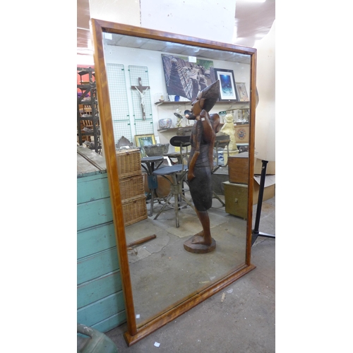 244 - A Victorian satin birch framed mirror