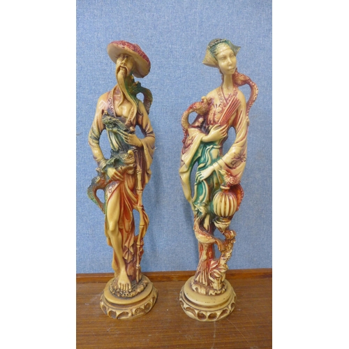 357 - A pair of Japanese resin figures