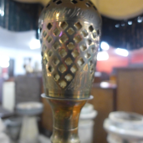 368 - An Islamic brass floor standing lamp