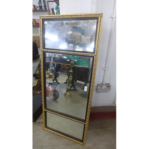 369 - A Regency style gilt framed triptych mirror