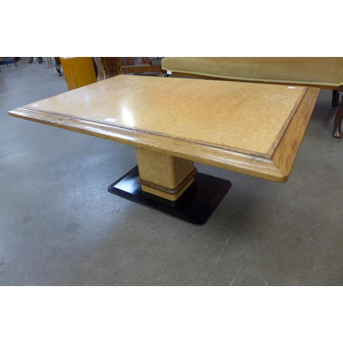 89 - An Art Deco style birds eye maple coffee table