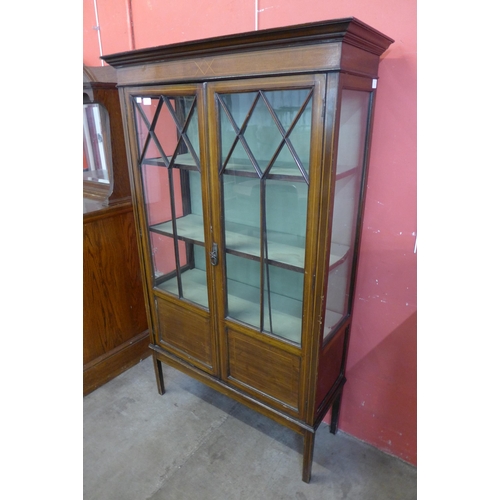 98 - An Edward VII inlaid mahogany two door side cabinet