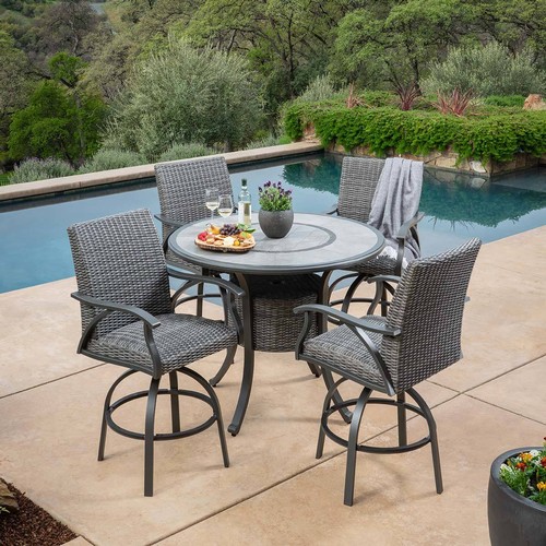 1540 - A Sunvilla Indigo 5 piece woven bar height dining set, original RRP £583.32 + vat (4180-24) *This lo... 