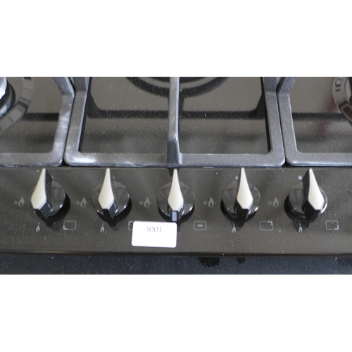 3001 - CDA Gas 5 Burner Black Hob (Model no: HG7251BL) (H43xW680xD500) Original RRP £257.50 inc. vat  * Thi... 