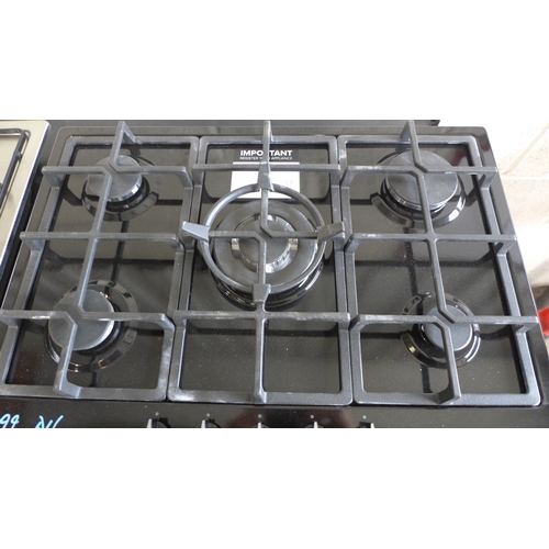 3001 - CDA Gas 5 Burner Black Hob (Model no: HG7251BL) (H43xW680xD500) Original RRP £257.50 inc. vat  * Thi... 