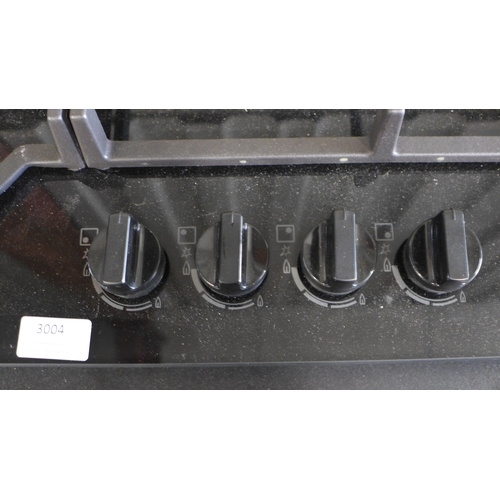 3004 - Zanussi 4 Burner Gas on Glass Hob (Model no: ZGGN645K) (H45xW560xD480) * This lot is subject to vat