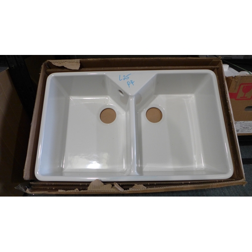 3015 - Roe Ceramic Double Belfast White Sink (490x800) Original RRP £457.50 inc. vat  * This lot is subject... 