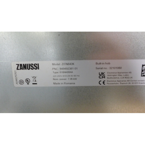 3017 - Zanussi Hob2Hood 4 Zone Induction Hob (Model no: ZITN643K) (H44xW590xD520)  Original RRP £249.17 inc... 