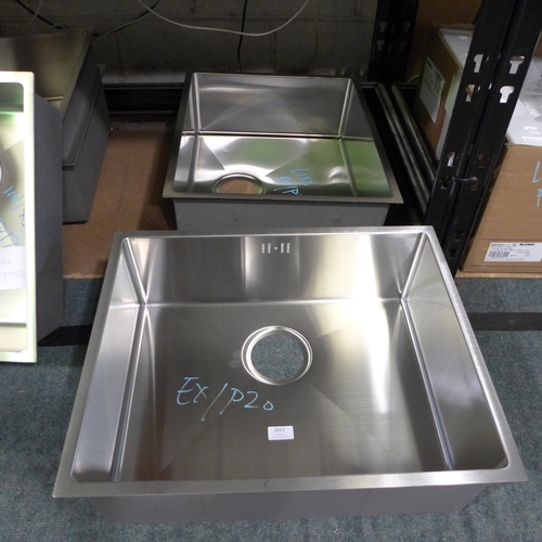 3023 - Two Stainless Steel 1.0 Bowl Sinks * This lot is subject to VAT