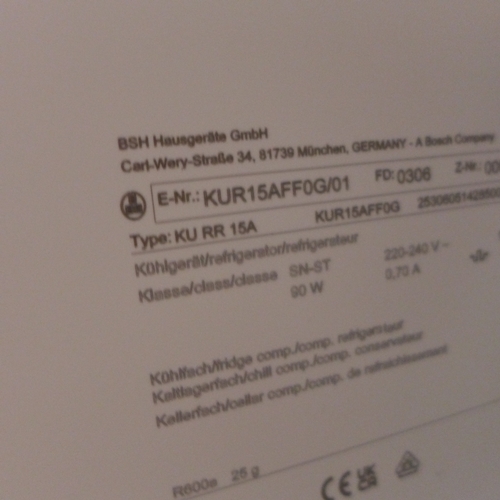 3039 - Bosch Built-under Fridge with Freezer Section (Model no: KUR15AFF0G) (H820xW598xD548) Original RRP £... 