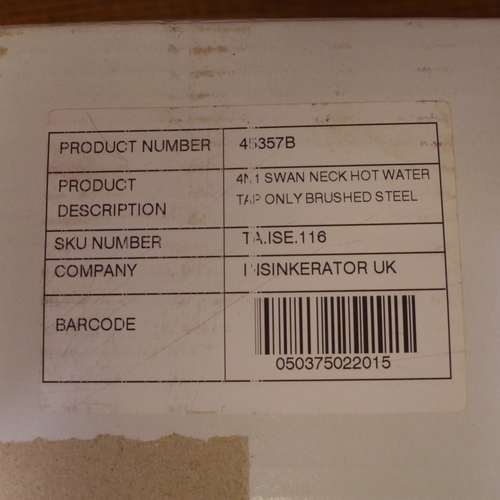 3077 - Insinkerator 4N1 Swan Neck Hot Water Tap Only - Brushed Steel - (Model no: 45357B) Original RRP £549... 