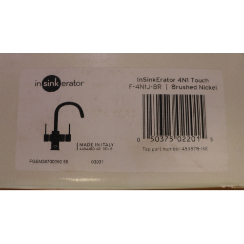 3077 - Insinkerator 4N1 Swan Neck Hot Water Tap Only - Brushed Steel - (Model no: 45357B) Original RRP £549... 