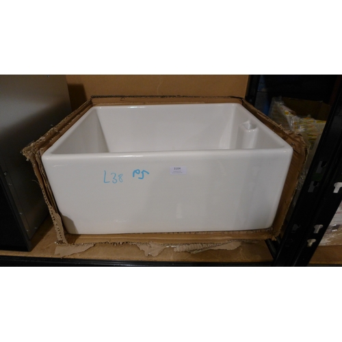 3104 -  Belfast 1.0 White Ceramic Sink (406x600) Original RRP £207.50 inc. vat  * This lot is subject to va... 