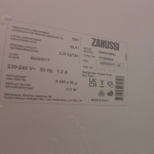 3237 - Zanussi 70/30 Fridge Freezer - Frost Free (H1772xW546xD549), original RRP £748.34 inc. VAT * This lo... 