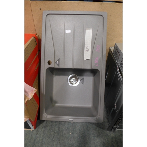 3260 - Minorca Grey Composite 1.0 Sink -  (500x860) - model:- BL467778, original RRP £257.5 inc. VAT * This... 