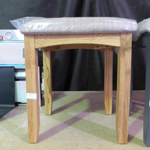 3273 - Oak Framed Dressing Stool, original RRP £100 inc. VAT * This lot is subject to VAT