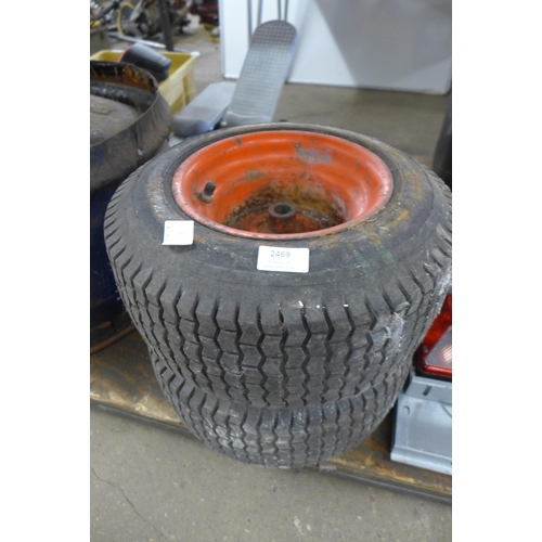 2469 - Two heavy duty trailer wheels