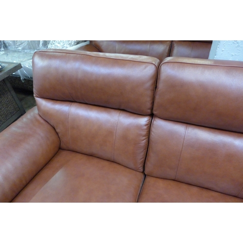 1450 - A Grace Brown Leather Two Seater Recliner Sofa, original RRP £791.66 + VAT  (4181 -8)  * This lot is... 