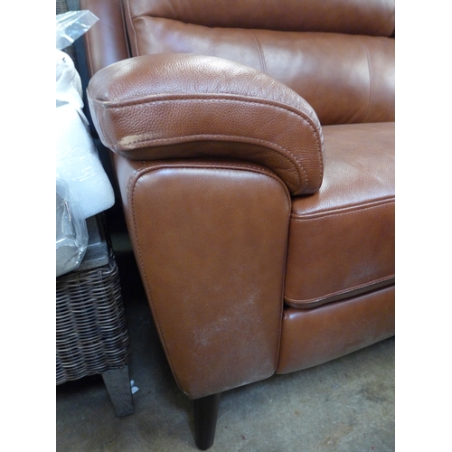 1451 - A Grace Chestnut Brown Large Leather Two Seater Recliner Sofa, original RRP £891.66 + VAT  (4181 -9)... 