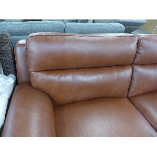 1451 - A Grace Chestnut Brown Large Leather Two Seater Recliner Sofa, original RRP £891.66 + VAT  (4181 -9)... 