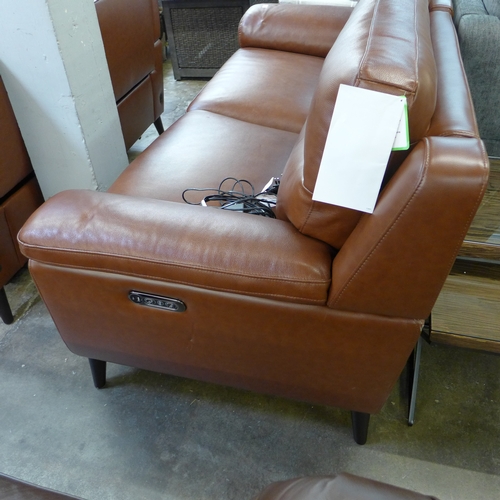 1451 - A Grace Chestnut Brown Large Leather Two Seater Recliner Sofa, original RRP £891.66 + VAT  (4181 -9)... 