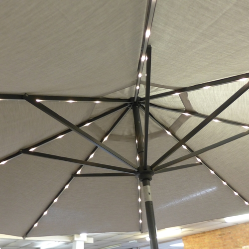 1473 - Sunvilla parasol with built in LED lights and base(4179-22) *This lot is subject to VAT