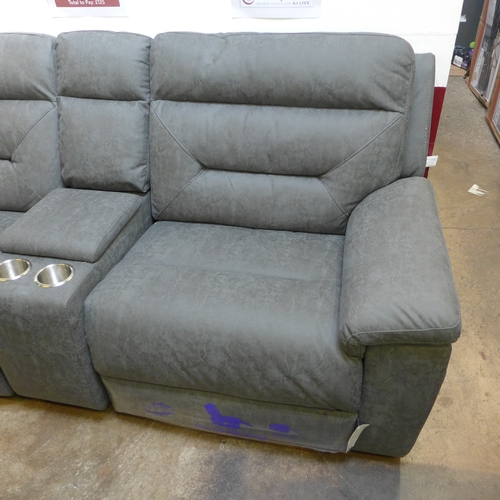 1419 - A Justin Grey Sectional Reclining Sofa, original RRP £1499.99 + VAT  (4181 -11) - one section has  a... 