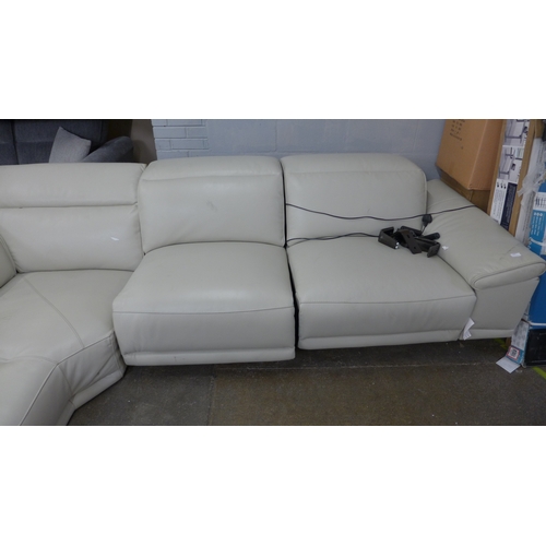 1494 - Rachel 3 piece leather left sectional sofa, original RRP £2083.33 + VAT - damaged (4179-16) *This lo... 