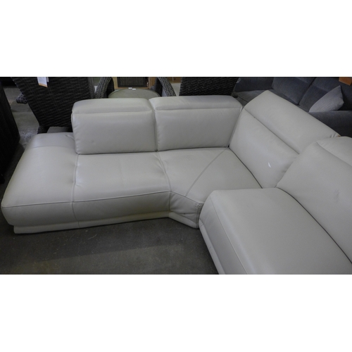 1494 - Rachel 3 piece leather left sectional sofa, original RRP £2083.33 + VAT - damaged (4179-16) *This lo... 