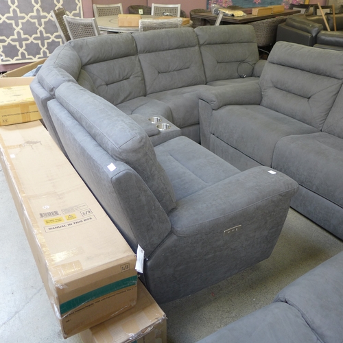 1505 - Justin grey sectional reclining sofa , original RRP £1499.99 + VAT (4179-13) *This lot is subject to... 