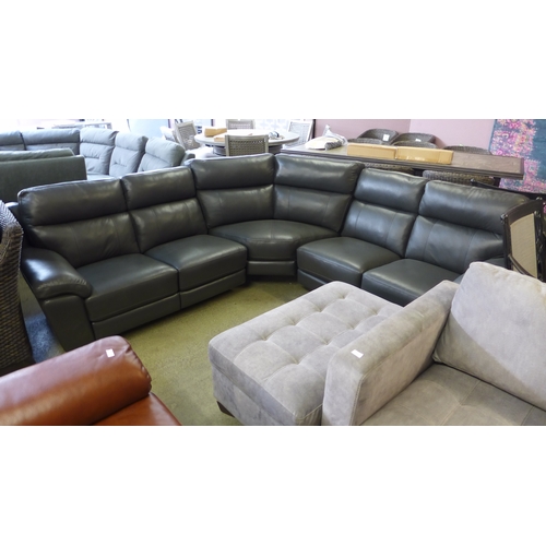 1513 - Grace grey leather corner power recliner, original RRP £1583.33 + VAT (4179-11) *This lot is subject... 