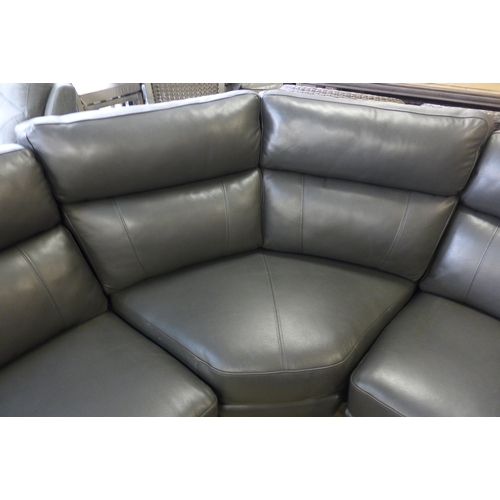 1513 - Grace grey leather corner power recliner, original RRP £1583.33 + VAT (4179-11) *This lot is subject... 