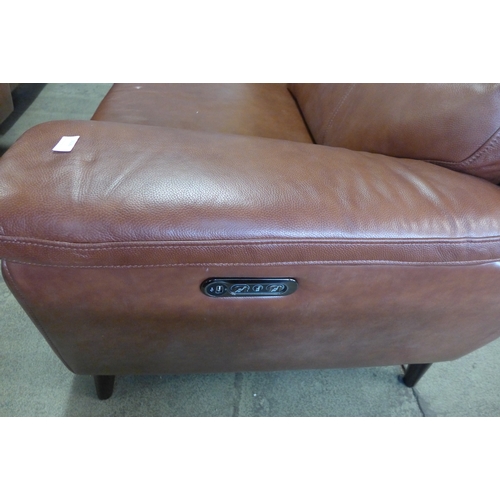 1516 - Grace chestnut brown leather large 2 seater sofa, original RRP £891.66 + VAT - damaged frame on recl... 